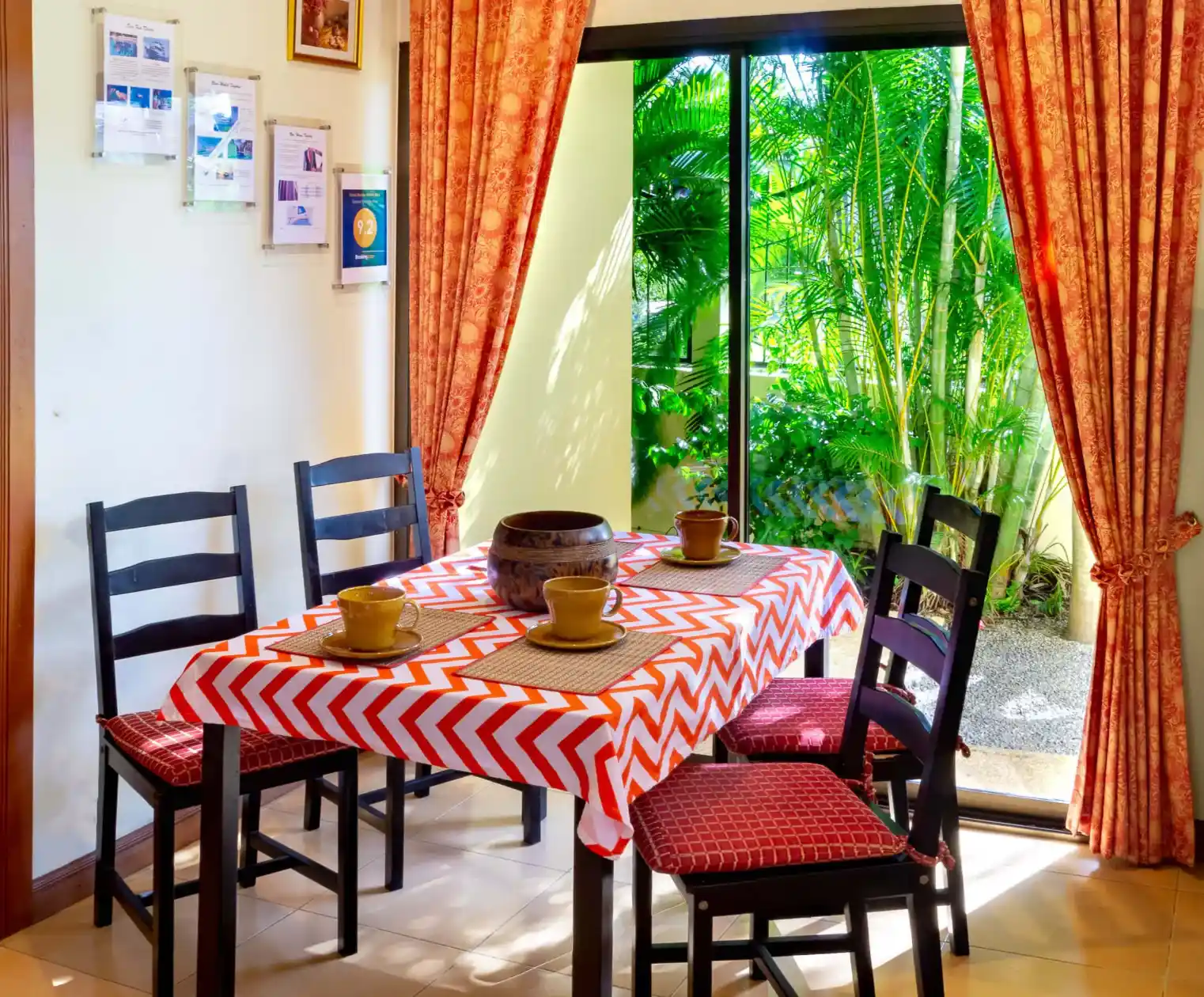 Bon Island Villa dining table set for meals in the open-plan living area